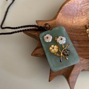 floral jade pendant